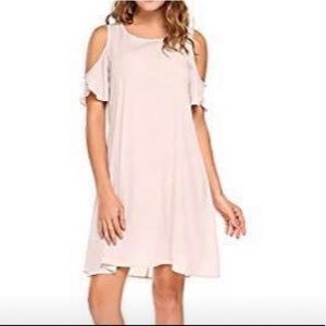 Open Shoulder Blush Dress